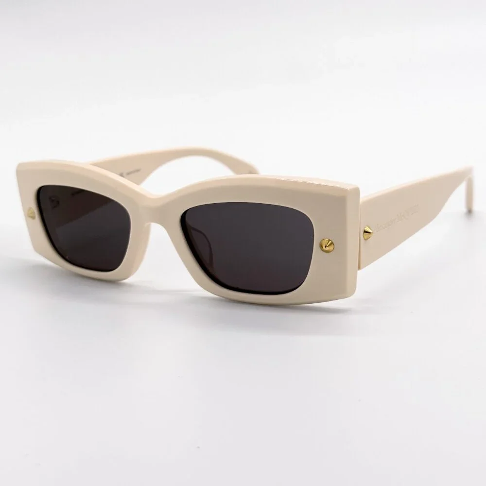 NEW ALEXANDER MCQUEEN AM0426S 005 IVORY SUNGLASSES ALEXANDER MCQUEEN
